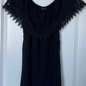 Cotton On Off The Shoulder Black Foxy Lace Dress Size S NWT